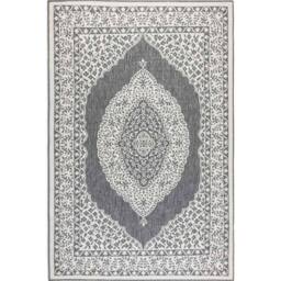 THE RUGS Gemini Reversible Indoor & Outdoor Rug Polypropylene Medallion Rug in Grey - Size: 80 cm x 150 cm - thumbnail 1