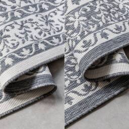 THE RUGS Gemini Reversible Indoor & Outdoor Rug Polypropylene Medallion Rug in Grey - Size: 80 cm x 150 cm - thumbnail 4