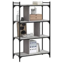 Berkfield Home Bookcase 4-Tier Grey Sonoma 76x32x123 cm Engineered Wood - Size: 76 x 32 x 123 cm - thumbnail 3