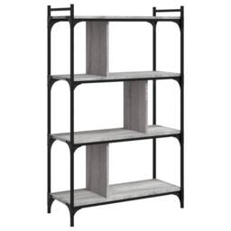 Berkfield Home Bookcase 4-Tier Grey Sonoma 76x32x123 cm Engineered Wood - Size: 76 x 32 x 123 cm - thumbnail 1