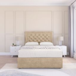 "Sloomy Montana Coniston Bed Set With 2 Drawers, Mattress & 26"" Headboard in Cream - Size: Super King" - thumbnail 2