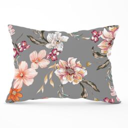 Warren Reed - Designer Peony, Lily, Tulip, Daisy Colorful Cushions in Grey - Size: 60 cm x 60 cm - thumbnail 1
