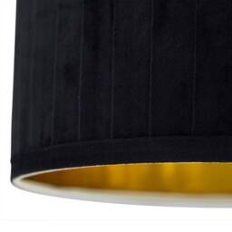 First Choice Lighting Aura - Satin Brass Table Lamp with Black Pleated Velvet Shade in Gold - thumbnail 2