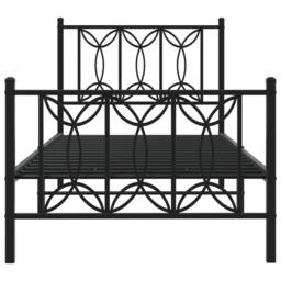 Berkfield Home Metal Bed Frame without Mattress with Footboard Black 90x200cm - Size: 90x200 cm - thumbnail 4