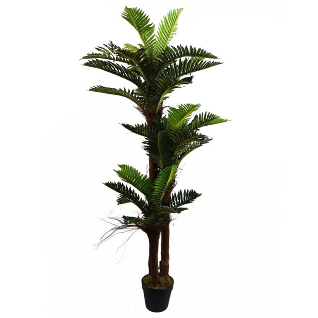 Leaf Artificial Large Palm Tree with Natural Trunk 150cm - Realistic plant by Botanik in Green - image 1