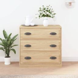 Berkfield Home Sideboard Sonoma Oak 70x35.5x67.5 cm Engineered Wood in Light Tan - thumbnail 2