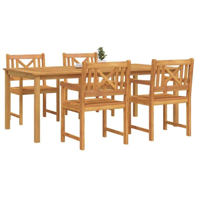 Berkfield Home Durable 5 Piece Garden Dining Set Solid Wood Acacia in Brown - image 1