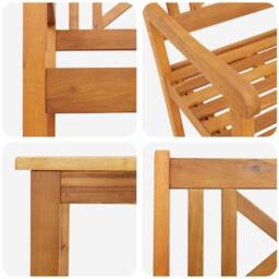 Berkfield Home Durable 5 Piece Garden Dining Set Solid Wood Acacia in Brown - thumbnail 9