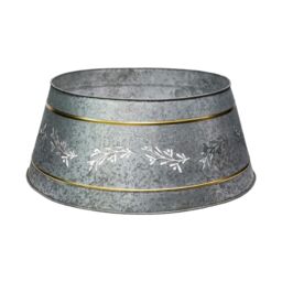 Ivyline Galvanised Cut Out Mistletoe Tree Skirt D67cm H25cm - Light weight - Premium Quality in Silver - thumbnail 2