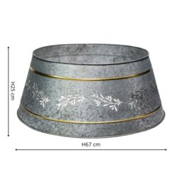 Ivyline Galvanised Cut Out Mistletoe Tree Skirt D67cm H25cm - Light weight - Premium Quality in Silver - thumbnail 4