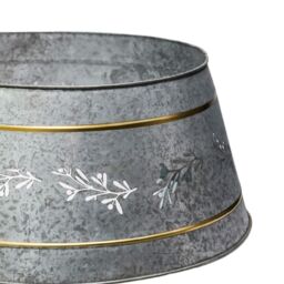Ivyline Galvanised Cut Out Mistletoe Tree Skirt D67cm H25cm - Light weight - Premium Quality in Silver - thumbnail 3