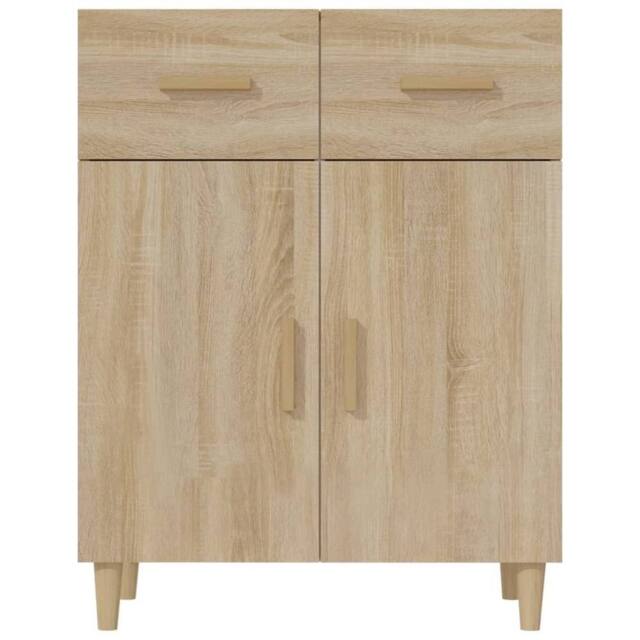 Berkfield Home Sideboard Sonoma Oak 69.5x34x90 cm Engineered Wood in Light Tan - image 1
