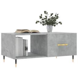 Berkfield Home Coffee Table Concrete Grey 90x50x40 cm Engineered Wood - Size: 90 x 50 x 40 cm - thumbnail 3