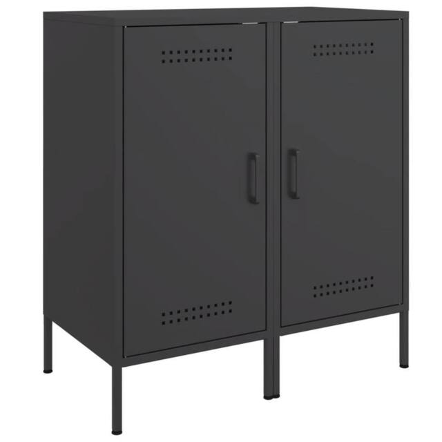 Berkfield Home Sideboards 2 pcs Black 36x39x79 cm Steel - Size: 36 x 39 x 79 cm - image 1