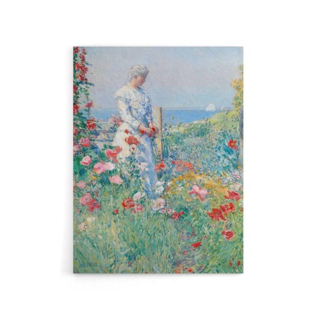 "Artery8 Celia in Her Garden Floral Portrait Hassam Canvas Wall Art Print - Size: W12"" x H16""" - image 1