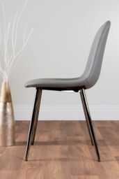 FurnitureboxUK Carson White Marble Effect Dining Table & 6 Corona Silver Chairs in Grey - thumbnail 5