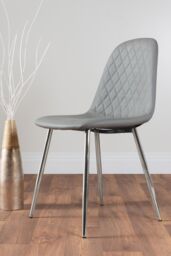 FurnitureboxUK Carson White Marble Effect Dining Table & 6 Corona Silver Chairs in Grey - thumbnail 9