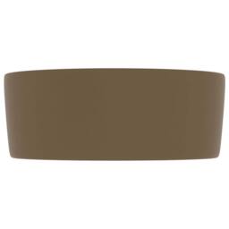 Berkfield Home Luxury Wash Basin Round Matt Cream 40x15 cm Ceramic - thumbnail 4