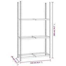 Berkfield Home 3-Layer Tire Racks 2 pcs Silver 110x40x200 cm Steel - Size: 110 x 40 x 200 cm - thumbnail 9