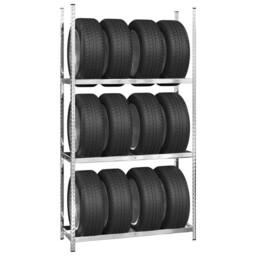 Berkfield Home 3-Layer Tire Racks 2 pcs Silver 110x40x200 cm Steel - Size: 110 x 40 x 200 cm - thumbnail 3