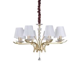 Netlighting Pegaso 8 Light Multi Arm Pendant Light Satin Brass in Yellow
