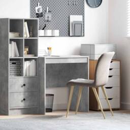 Berkfield Home Modern Writing Desk Concrete grey MDF with concrete look 70 x 50 - thumbnail 2