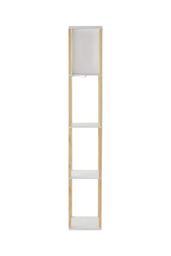 ValueLights Struttura Wooden Shelving Floor Lamp with Fabric Shade in Light Oak - thumbnail 6