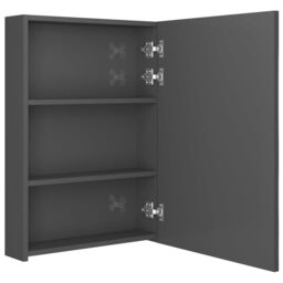 Berkfield Home LED Bathroom Mirror Cabinet Shining Grey 50x13x70 cm - Size: 50 x 13 x 70 cm - thumbnail 5