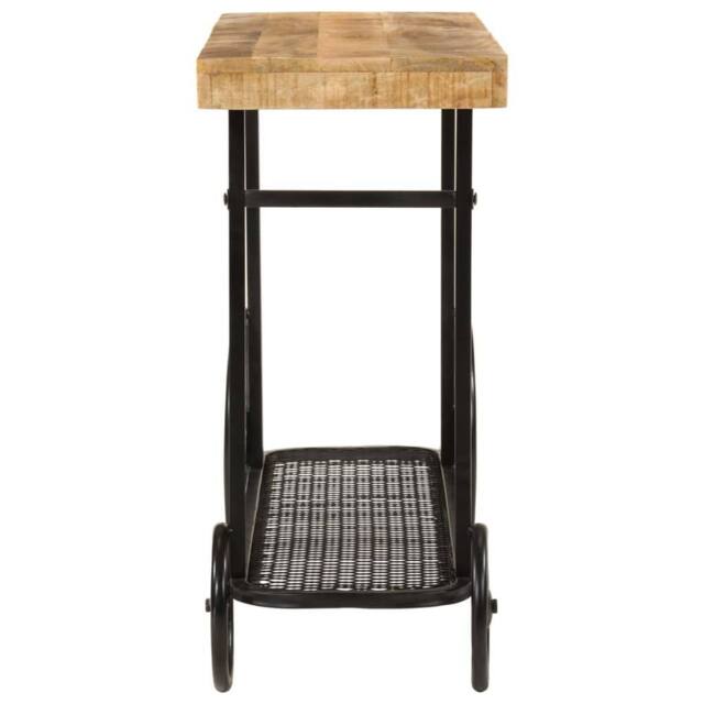 Berkfield Home Beautiful Console Table 112x36x76 cm Solid Wood Mango & Iron in Brown - Size: 112 x 36 x 76 cm - image 1