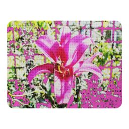 Benjamin Tate Design Pink Flower Blanket in Natural - Size: 120 cm x 150 cm - thumbnail 1