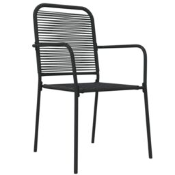 Berkfield Home 7 Piece Garden Dining Set Black Cotton Rope & Steel - thumbnail 5