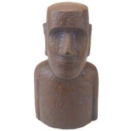 "VFM e-Store Easter Island Bronze Bust Head 12"" Zen Garden Ornament in Brown" - thumbnail 1