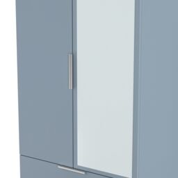 Ready Assembled 2 U Dover 2 Door 2 Drawer Mirrored Wardrobe (Ready Assembled) in Light Blue - thumbnail 5