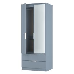Ready Assembled 2 U Dover 2 Door 2 Drawer Mirrored Wardrobe (Ready Assembled) in Light Blue - thumbnail 6