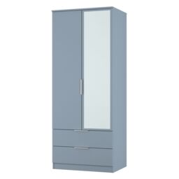 Ready Assembled 2 U Dover 2 Door 2 Drawer Mirrored Wardrobe (Ready Assembled) in Light Blue - thumbnail 4