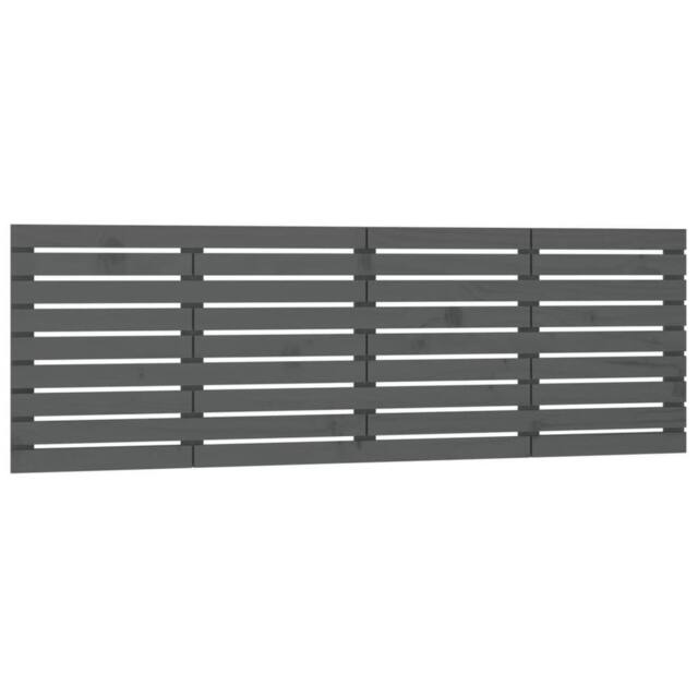 Berkfield Home Wall Headboard Grey 206x3x63 cm Solid Wood Pine - Size: 206 x 3 x 63 cm - image 1