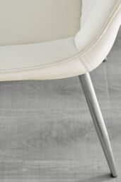 FurnitureboxUK 2x Pesaro Velvet Silver Leg Luxury Dining Chairs in Cream - thumbnail 6