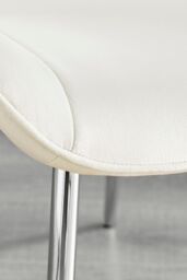 FurnitureboxUK 2x Pesaro Velvet Silver Leg Luxury Dining Chairs in Cream - thumbnail 5
