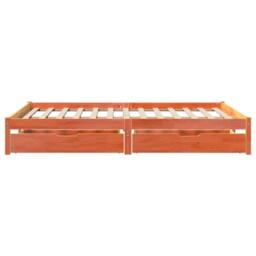 Berkfield Home Bed Frame without Mattress Wax Brown 120x190 cm Small Double Solid Wood Pine - thumbnail 5