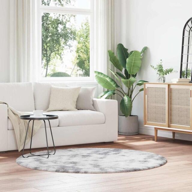 Berkfield Home Shaggy Rug High Pile NAVARRA Light Grey 160x160 cm Polyester - Size: Medium - image 1