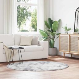 Berkfield Home Shaggy Rug High Pile NAVARRA Light Grey 160x160 cm Polyester - Size: Medium - thumbnail 1