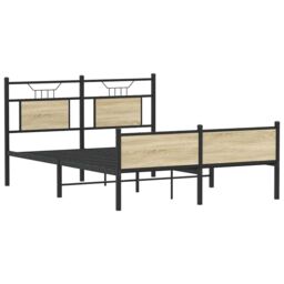 Berkfield Home Bed Frame without Mattress Sonoma Oak 140x200 cm Engineered Wood in Brown - thumbnail 3