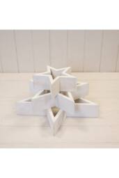 KDMD Set of Three Wooden Stars in Off-White - thumbnail 3