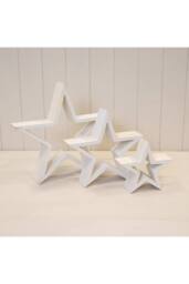 KDMD Set of Three Wooden Stars in Off-White - thumbnail 2