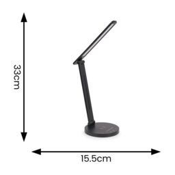 ValueLights Kiko Black Adjustable Dimmable LED Wireless Charger Desk Lamp - thumbnail 6