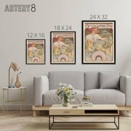 "Artery8 Biscuits Kitchen Vintage French Ad Framed Canvas Wall Art Print Mucha - Size: W12"" x H16""" - thumbnail 4