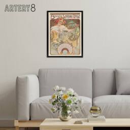 "Artery8 Biscuits Kitchen Vintage French Ad Framed Canvas Wall Art Print Mucha - Size: W12"" x H16""" - thumbnail 3