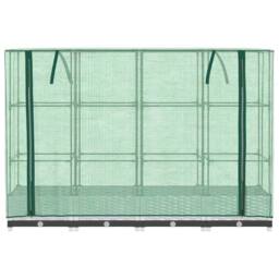 Berkfield Home Raised Bed with Greenhouse Cover Rattan Look 160x40x123 cm in White - Size: 160 x 40 x 123 cm - thumbnail 4