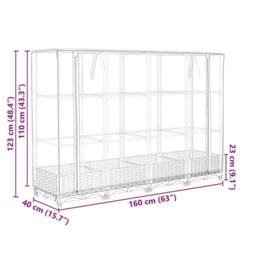 Berkfield Home Raised Bed with Greenhouse Cover Rattan Look 160x40x123 cm in White - Size: 160 x 40 x 123 cm - thumbnail 9