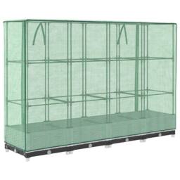 Berkfield Home Raised Bed with Greenhouse Cover Rattan Look 160x40x123 cm in White - Size: 160 x 40 x 123 cm - thumbnail 6